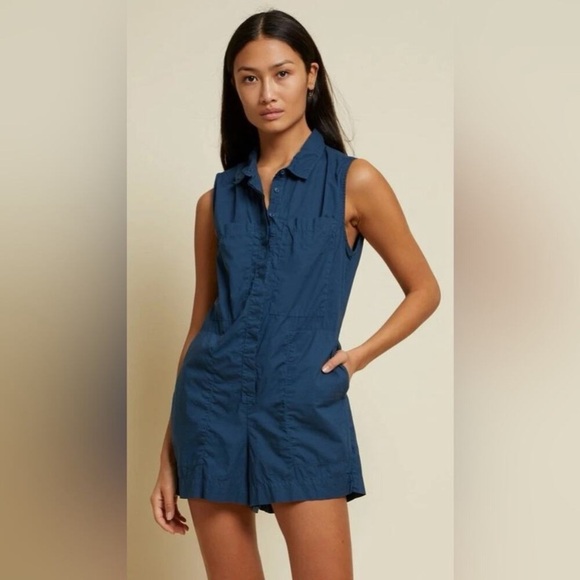 Nation Ltd Bixby Romper In Navy Sleeveless Sz Medium - Picture 1 of 8